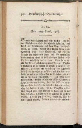 XCIX. Den 12ten April, 1768
