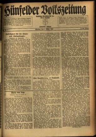 Ausgabe vom Montag, den 01. März 1920.