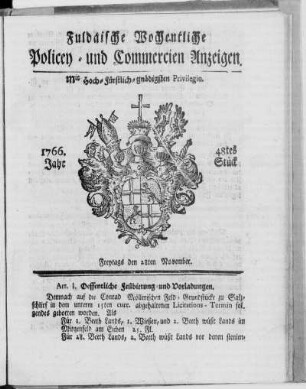 48tes Stück, Ausgabe vom 28. November 1766