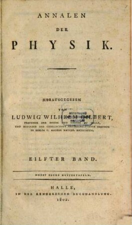 Annalen der Physik. 11. 1802