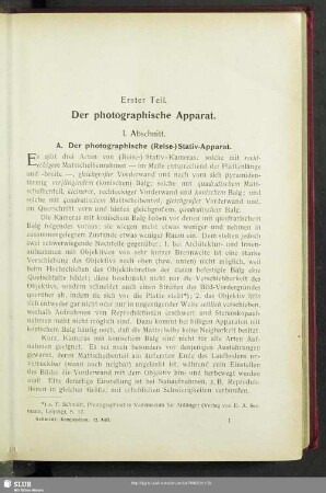 Erster Teil: Der photographische Apparat