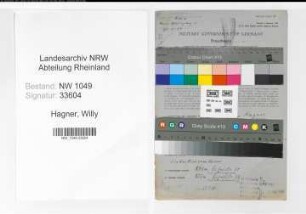 Entnazifizierung Willy Hagner , geb. 10.11.1885 (Versicherungsangestellter)