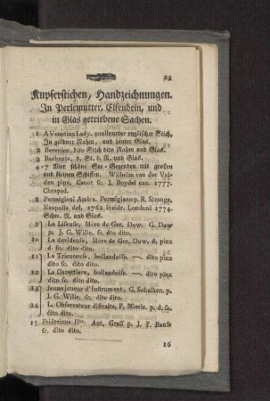 Kupferstiche, Handzeichnungen.