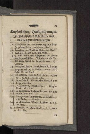 Kupferstiche, Handzeichnungen.