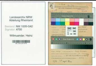 Entnazifizierung Heinz Willmuender , geb. 01.09.1905 (Techn.Angestellter)
