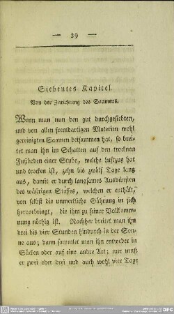 Siebentes Kapitel. Von der Zurichtung des Saamens