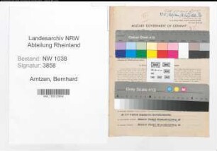 Entnazifizierung Bernhard Arntzen , geb. 08.06.1901 (Angestellter)