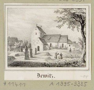 Die Kirche in Dewitz (Taucha-Dewitz) nordöstlich von Leipzig, aus Sachsens Kirchen-Galerie von Hermann Schmidt