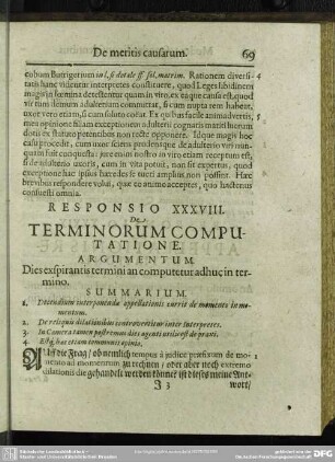 Responsio XXXVIII. De Terminorum Computatione
