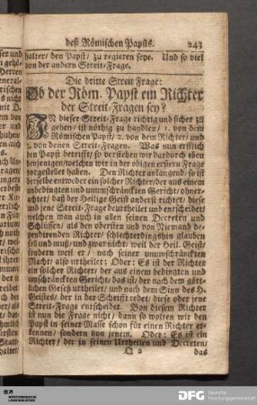 Die dritte Streit-Frage.