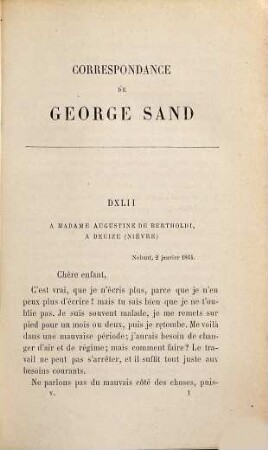 Correspondance 1812 - 1876 : (Sand), 5