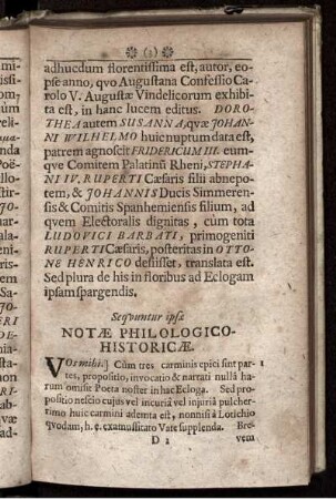 Sequntur ipsae Notae Philologico-Historicae