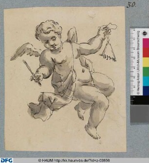 Schwebender Putto mit Triangel