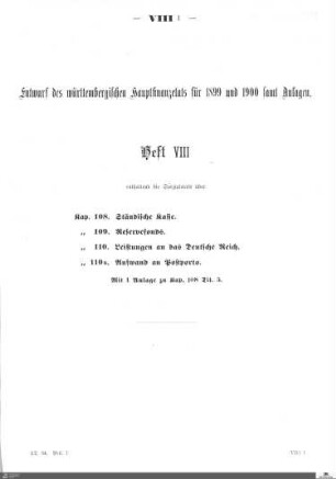 Hauptfinanzetat 1899-1900, Heft 8