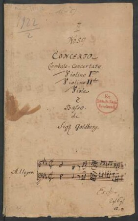 Konzerte; cemb, strings; Es-Dur; DürG 15