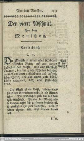 Der vierte Abschnitt. Von dem Menschen
