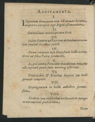 Additamenta.