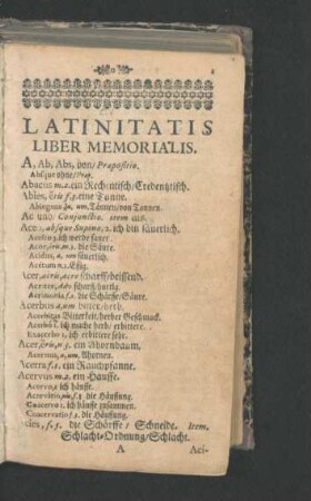 Latinitatis Liber Memorialis.