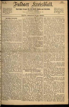 Ausgabe vom Samstag, den 27. Januar 1883.