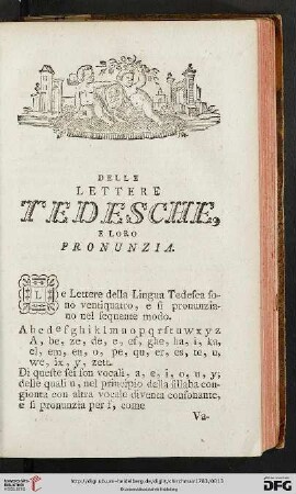 Delle Lettere Tedesche, e loro Pronunzia