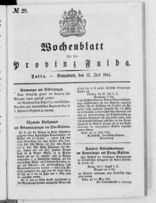 Nr. 28, Ausgabe vom 12. Juli 1845