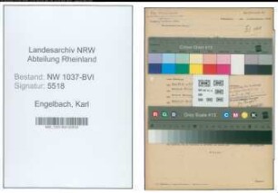 Entnazifizierung Karl Engelbach , geb. 10.03.1912 (Verm.Inspektor)