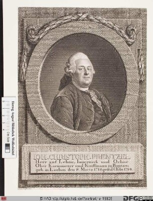 Bildnis Johann Christoph Prentzel