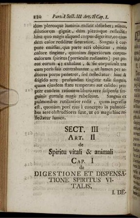 Cap. I de Digestione Et Dispensatione Spiritus Vitalis.