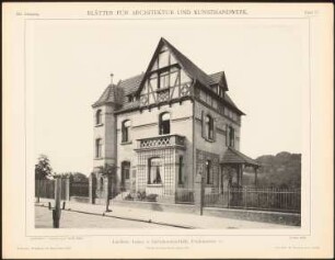 Landhaus Lemgo, Halle/Saale: Ansicht (aus: Blätter für Architektur und Kunsthandwerk, 12. Jg., 1899, Tafel 77)