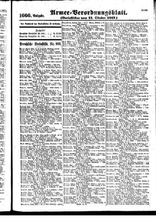 1666. Ausgabe. Donnerstag, 11. Oktober 1917