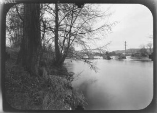 Jena-Burgau. Alte Saalebrücke (E. 15. Jh., Zerstörung 1945). Ansicht vom rechten Ufer