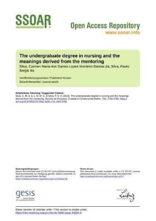 The undergratuate degree in nursing and the meanings derived from the mentoring
