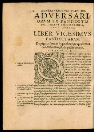Liber Vicesimus Pandectarum.