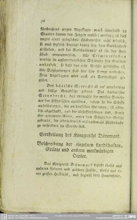 Eintheilung des Königreichs Dänemarks