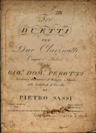 Tre duetti per due clarinetti