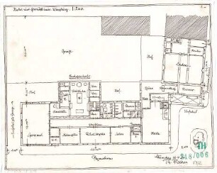 Fischer, Theodor; Würzburg; Hotel und Geschäftshaus - Grundriss EG