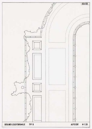 Leuchten für die Kantstraße, Berlin-Charlottenburg: Aufsicht Typ B (Gitterleuchte) 1:20