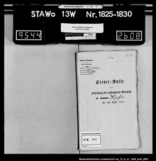 Steuer- Rolle zur Erhebung der ordinären Steuer Commune Hasselfelde (mit Namen der Steuerpflichtigen)