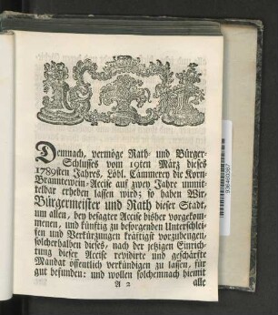 [Revidirtes Mandat die Accise von dem Korn-Branntewein betreffend.]
