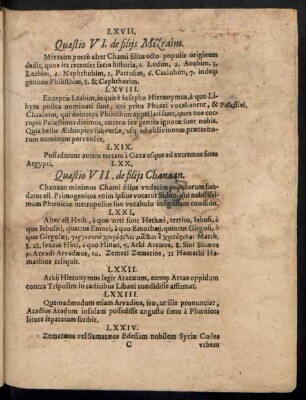 Quaestio VII. de filiis Chanaan.