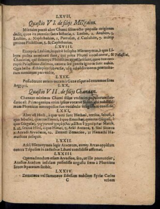 Quaestio VII. de filiis Chanaan.