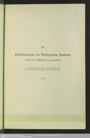 Die Hoflieferanten im Königreiche Sachsen
