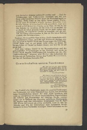 Gewerkschaften unterm Faschismus