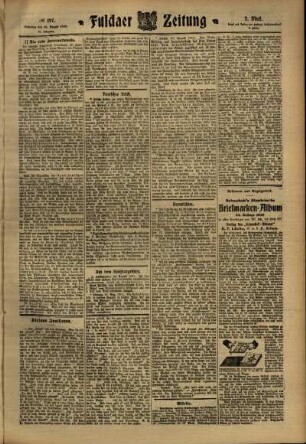Zweite Ausgabe vom Dienstag, den 30. August 1910.