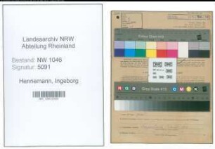 Entnazifizierung Ingeborg Hennemann , geb. 23.05.1905 ()