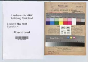 Entnazifizierung Josef Albrecht , geb. 01.03.1895 (Kriminalbeamter)