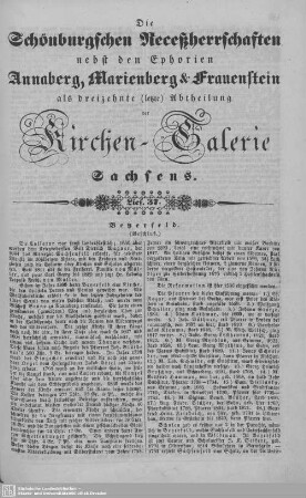 Beierfeld (Beschluß), Breitenbrunn, Johann-Georgenstadt, Raschau, Großolbersdorf, Rittersgrün, Schwarzbach, Parochie Loschwitz : 37. Lieferung