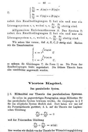 § 6. Hilfsmittel zur Theorie des parabolischen Systems.