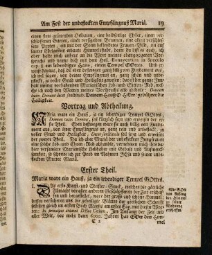 19-28, Vortag und Abtheilung; Erster Theil; Zweyter Theil