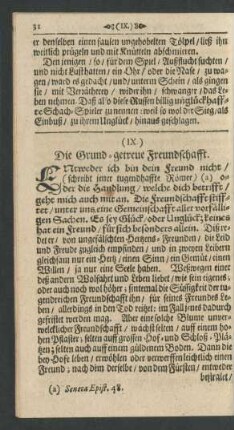 (IX.) Die Grund-getreue Freundschafft.